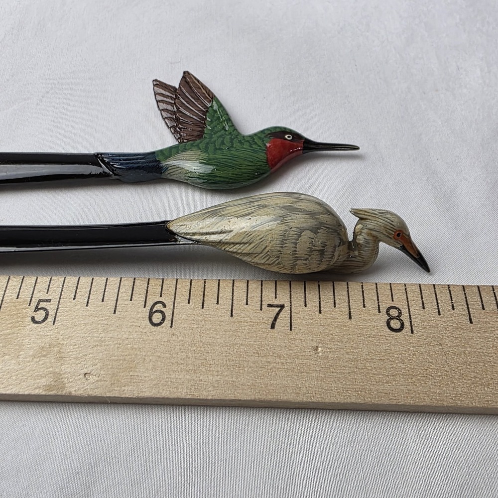 5 Animal Plastic Letter Openers 3 Frogs 1 Humming Bird 1 Crane - Picture 7 of 8